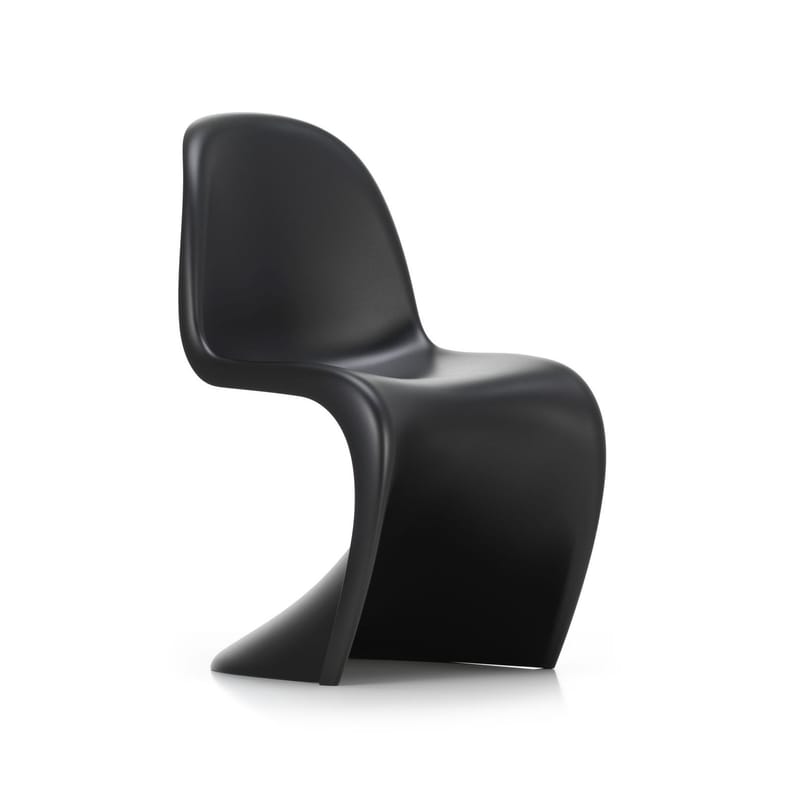Mobilier - Chaises, fauteuils de salle à manger - Chaise Panton Chair plastique noir / By Verner Panton, 1959 - Vitra - Noir - Polypropylène teinté