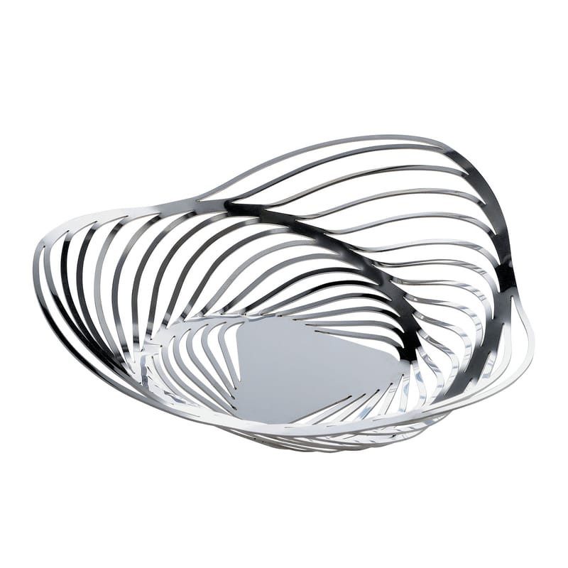Tisch und Küche - Körbe und Tischgestecke - Korb Trinity metall / Ø 26 x H 7 cm - Alessi - Edelstahl, poliert - polierter Stahl