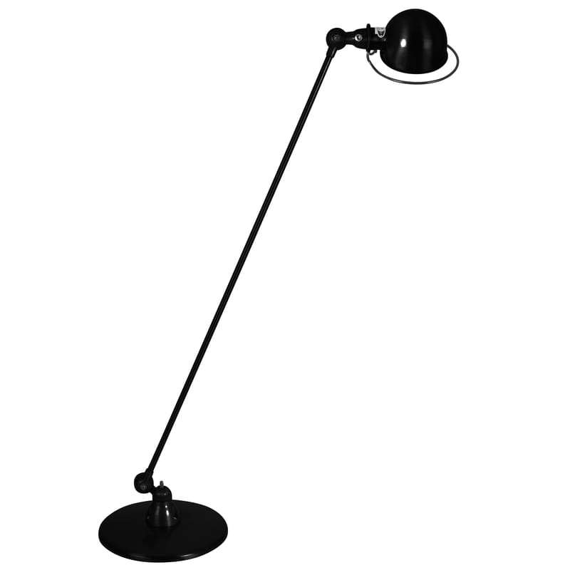 Luminaire - Lampadaires - Liseuse Loft métal céramique noir / 1 bras articulé - H 120 cm - Jieldé - Noir mat - Acier inoxydable, Porcelaine