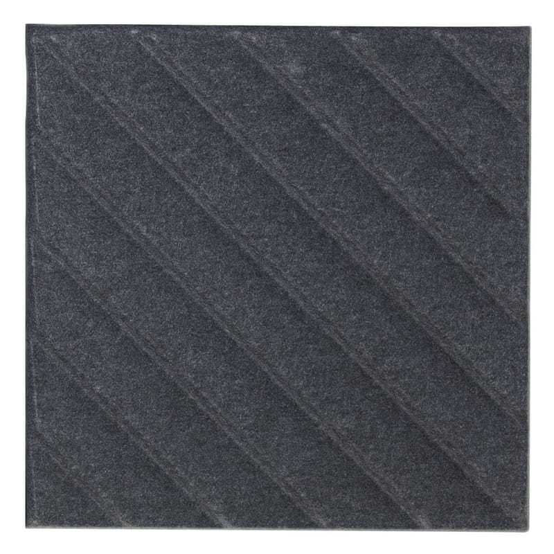 Mobilier - Paravents, séparations - Panneau acoustique mural Soundwave Stripes tissu gris noir - Offecct - Gris anthracite - Fibre de polyester, Laine