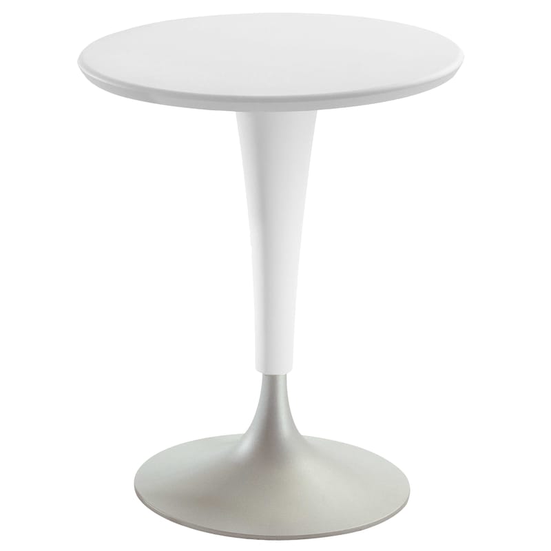 Outdoor - Gartentische - Runder Tisch Dr. Na plastikmaterial beige - Kartell - Weiß - eloxiertes Aluminium, Polypropylen