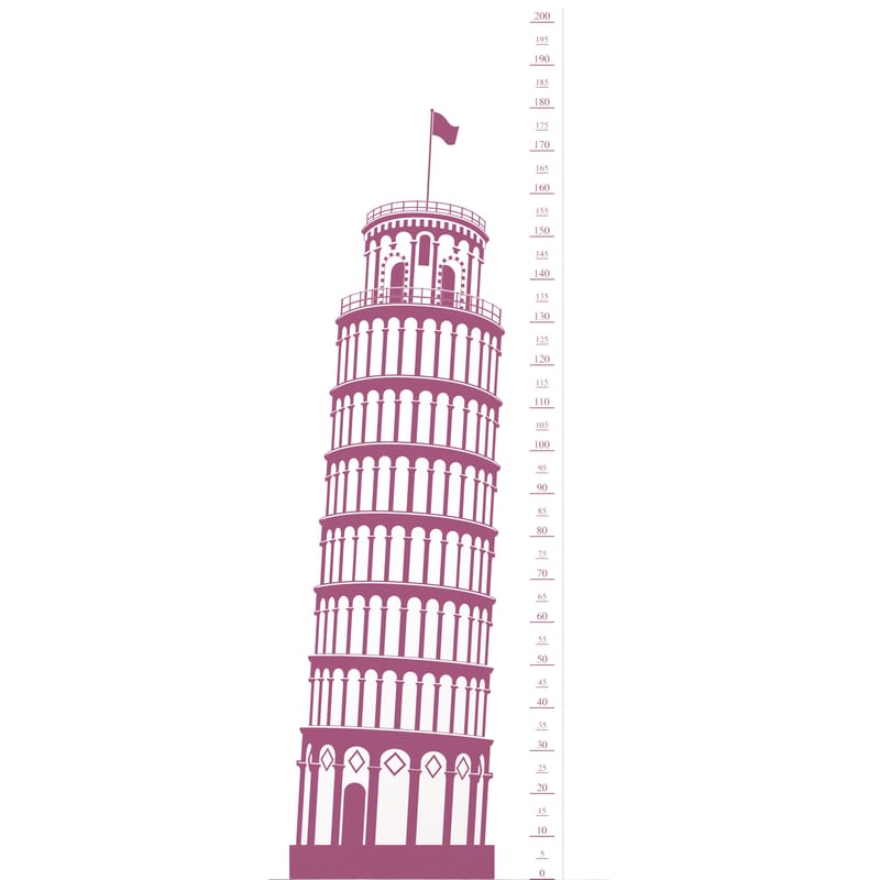 Décoration - Pour les enfants - Sticker Measuring Souvenir from Pisa plastique papier rose violet / Toise - Domestic - Pise / Rose - Vinyle