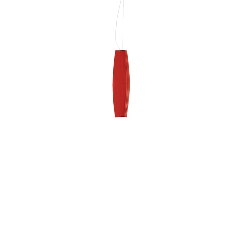 Luminaire - Suspensions - Suspension Colonne tissu rouge / H 60 cm - Dix Heures Dix - H 60 cm / Rouge - Tissu polyester
