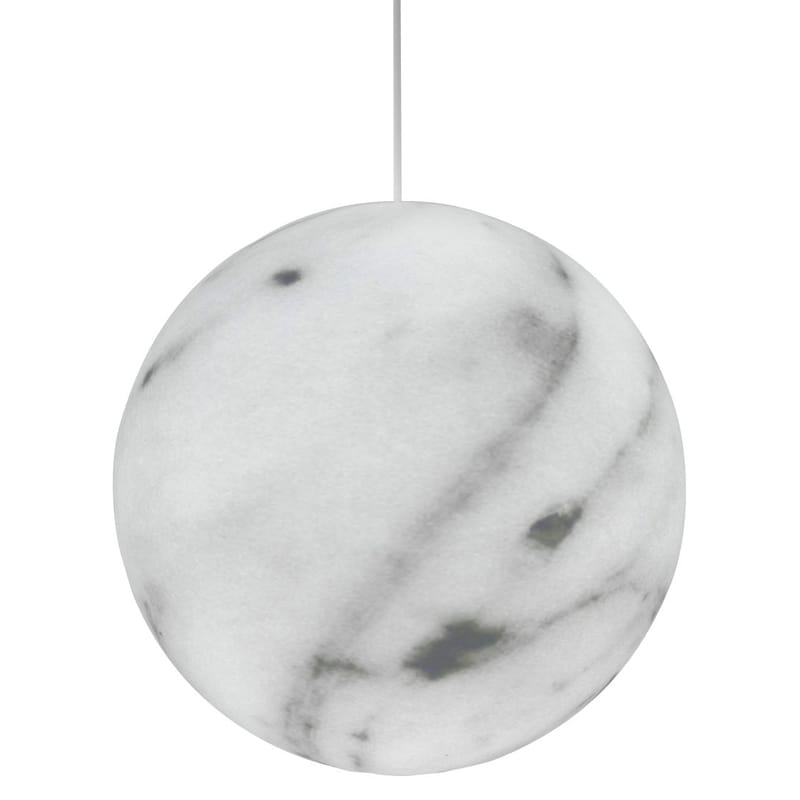 Luminaire - Suspensions - Suspension Mineral Large plastique blanc gris / Ø 50 cm - Plastique effet marbre - Slide - Gris - polyéthène recyclable