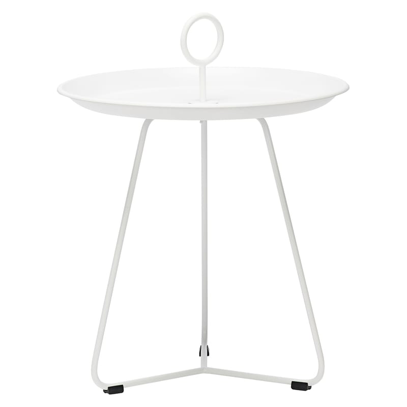 Mobilier - Tables basses - Table basse Eyelet Small métal blanc / Ø 45 x H 46,5 cm - Houe - Blanc - Métal laqué époxy