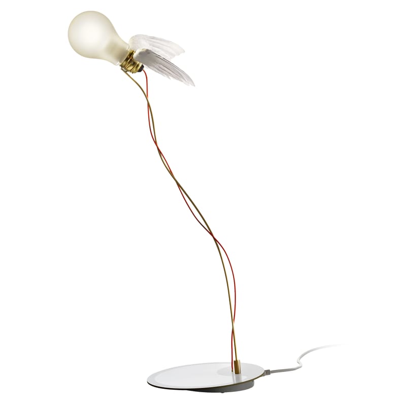 Lighting - Table Lamps - Lucellino LED Table lamp metal white LED - Ingo Maurer - White & red - Feathers, Metal
