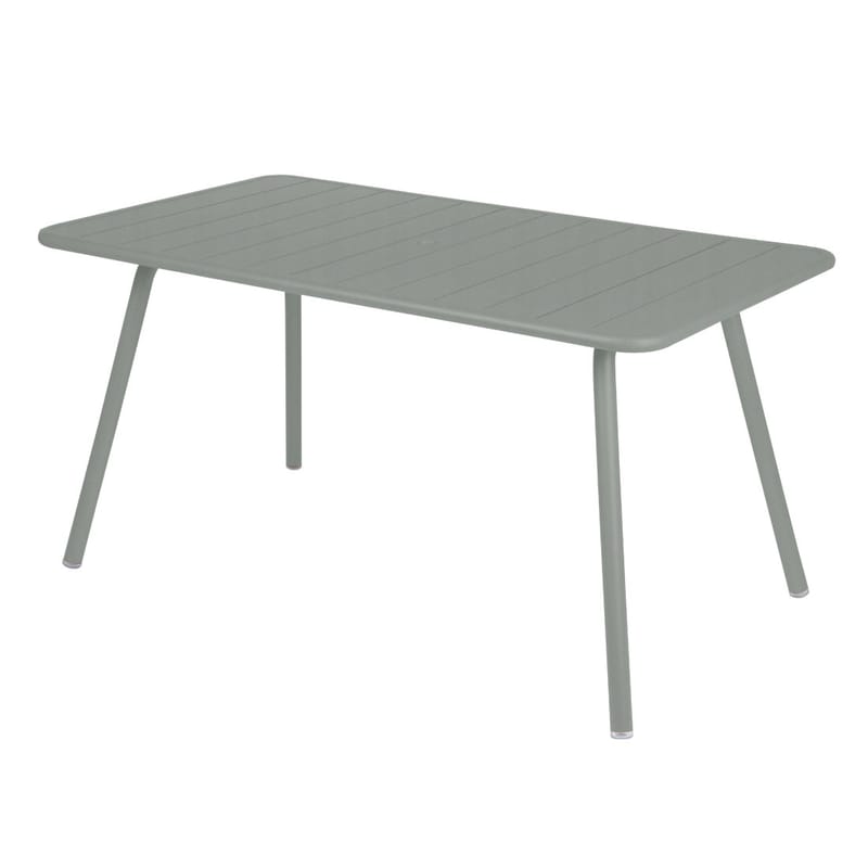 Jardin - Tables de jardin - Table rectangulaire Luxembourg métal gris / 6 personnes - 143 x 80 cm - Aluminium - Fermob - Gris lapilli - Aluminium laqué