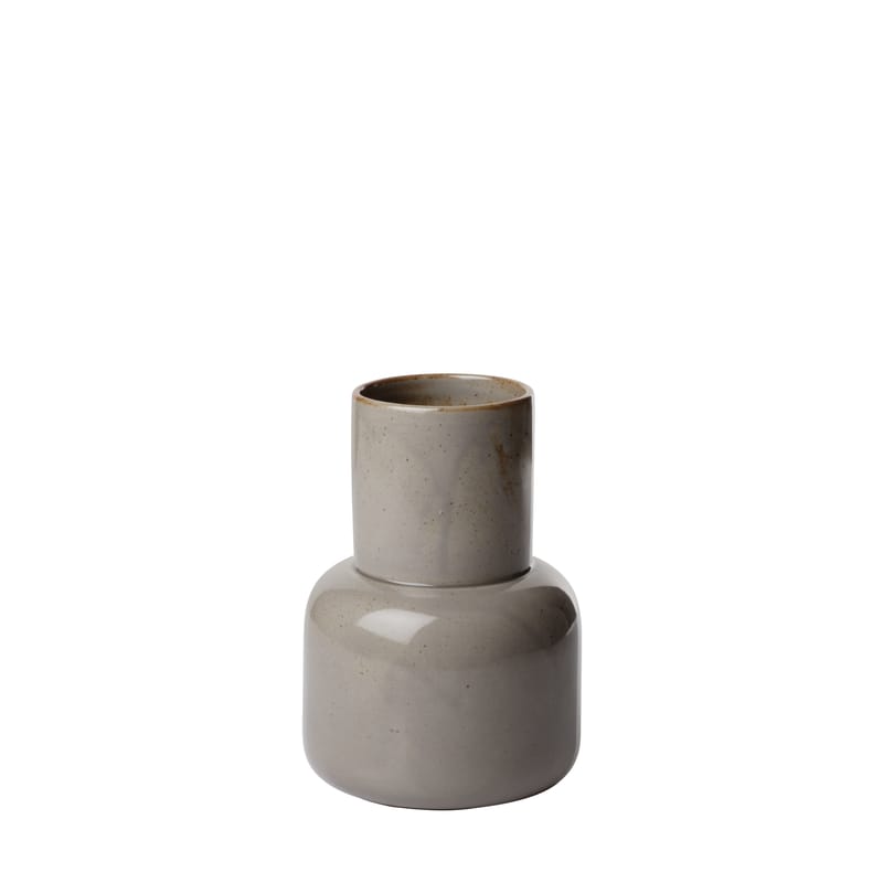 Décoration - Vases - Vase Earthenware céramique gris / Ø 12 x H 17,5 cm - Fait main - Fritz Hansen - Gris mousse - Faïence émaillée