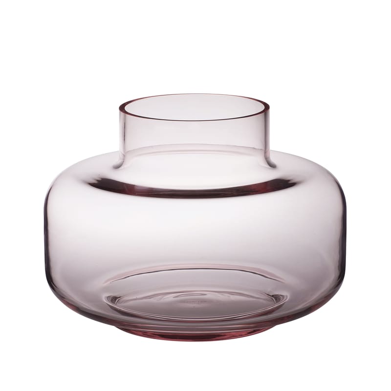 Décoration - Vases - Vase Urna verre rose / Ø 30 x H 21 cm - Marimekko - Rose - Verre soufflé bouche