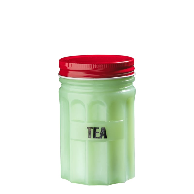 Table et cuisine - Boîtes et conservation - Boîte Tea céramique vert / H 11 cm - Bitossi Home - Tea  / Vert & rouge - Porcelaine
