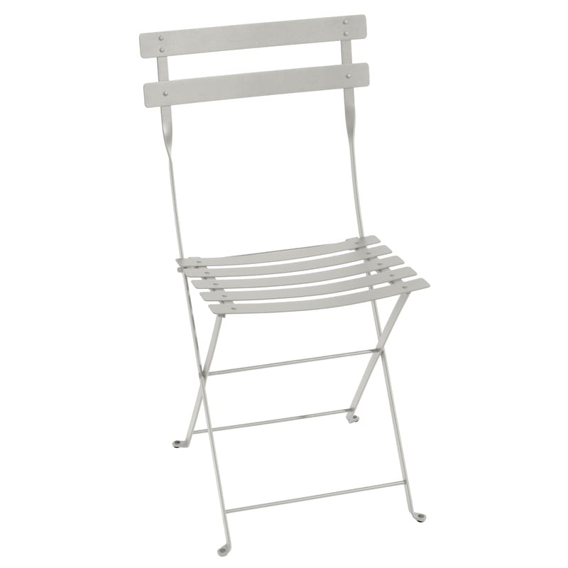 Mobilier - Chaises, fauteuils de salle à manger - Chaise pliante Bistro métal gris - Fermob - Gris argile - Acier laqué