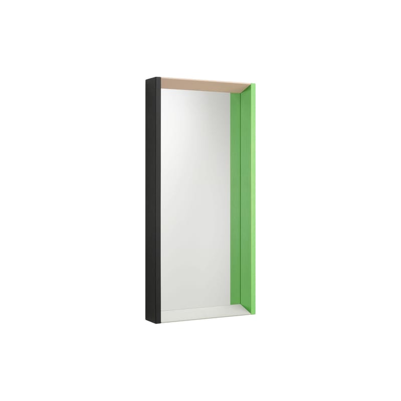 Décoration - Miroirs - Miroir mural Colour Frame - Medium bois vert / L 91 x H 48 cm - Vitra - Vert / rose - Frêne laqué, Verre