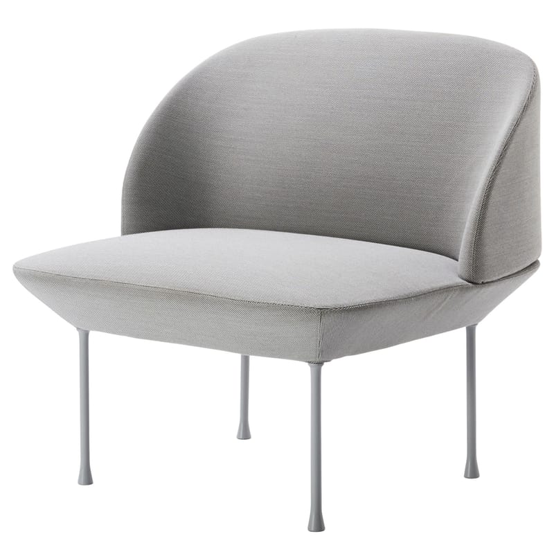Furniture - Armchairs - Oslo Padded armchair textile grey - Muuto - Light grey - Aluminium, Foam, Kvadrat fabric, Steel