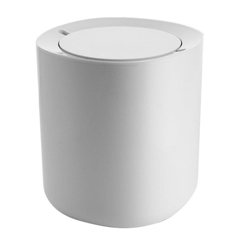 Décoration - Accessoires bureau - Poubelle Birillo plastique blanc salle de bains - H 21 cm - Alessi - Blanc - PMMA