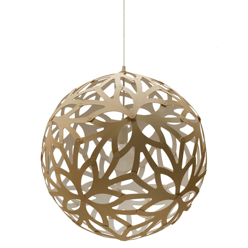 Luminaire - Suspensions - Suspension Floral blanc bois naturel / Ø 60 cm - Bicolore - David Trubridge - Blanc / bambou naturel - Bambou