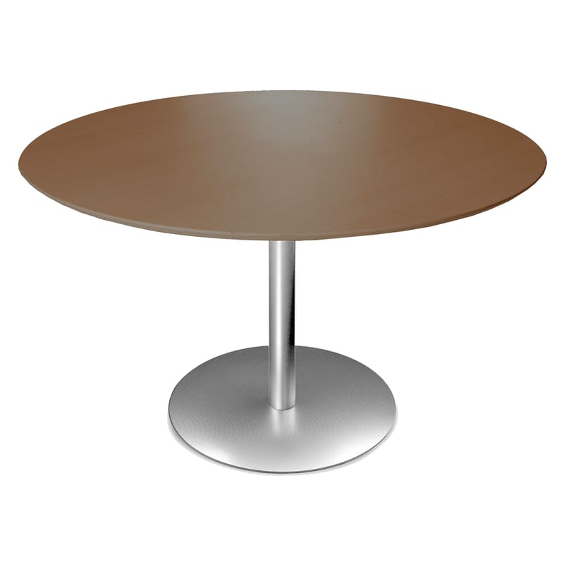 Mobilier - Tables - Table ronde Rondo bois naturel / Ø 90 cm - Lapalma - Wengé - Acier inoxydable, Chêne teinté wengé