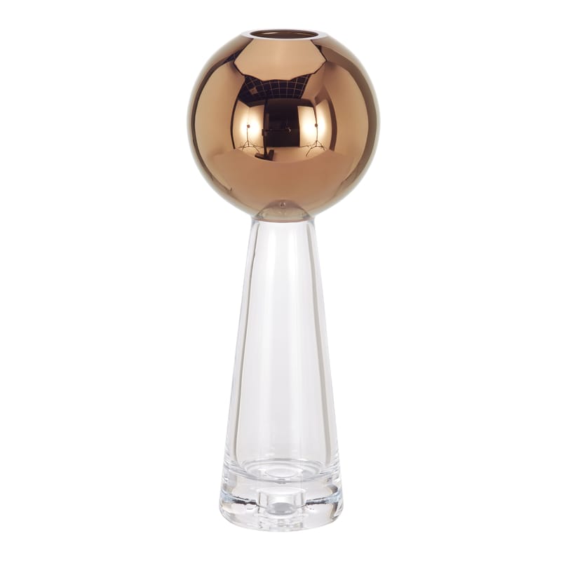 Dekoration - Vasen - Vase Tank glas transparent kupfer / lang - Tom Dixon - Transparent / Kupfer - mundgeblasenes Glas