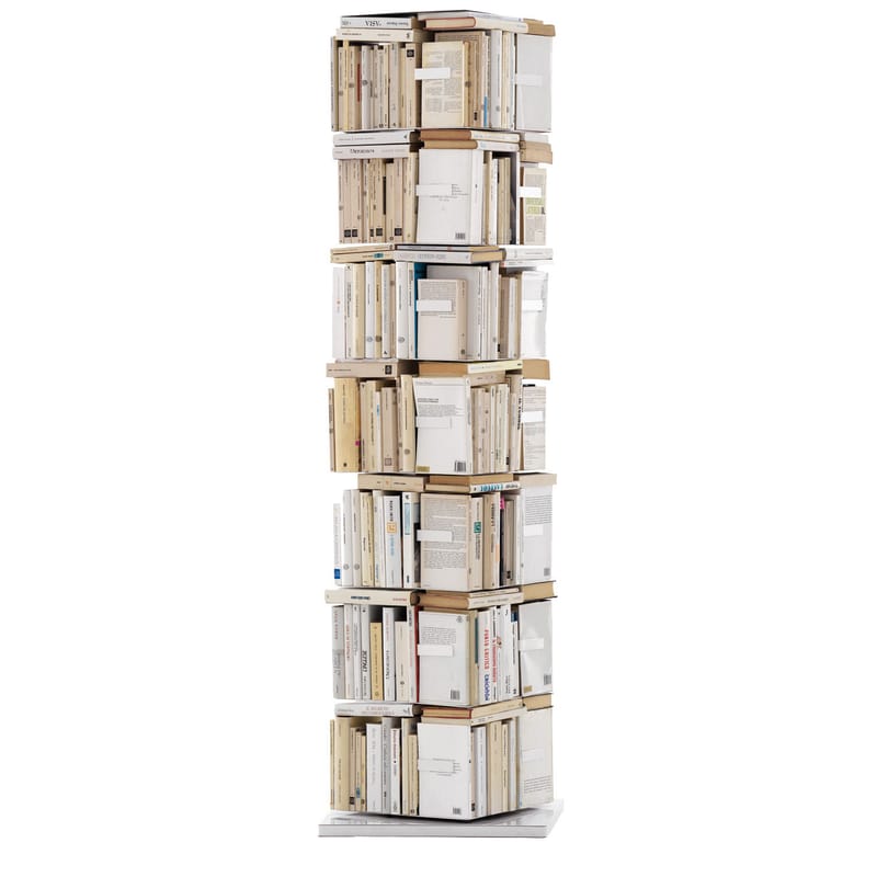 Mobilier - Etagères & bibliothèques - Bibliothèque rotative Ptolomeo métal blanc H 197 cm / 4 faces -Livres vertical - Opinion Ciatti - Blanc - Acier laqué
