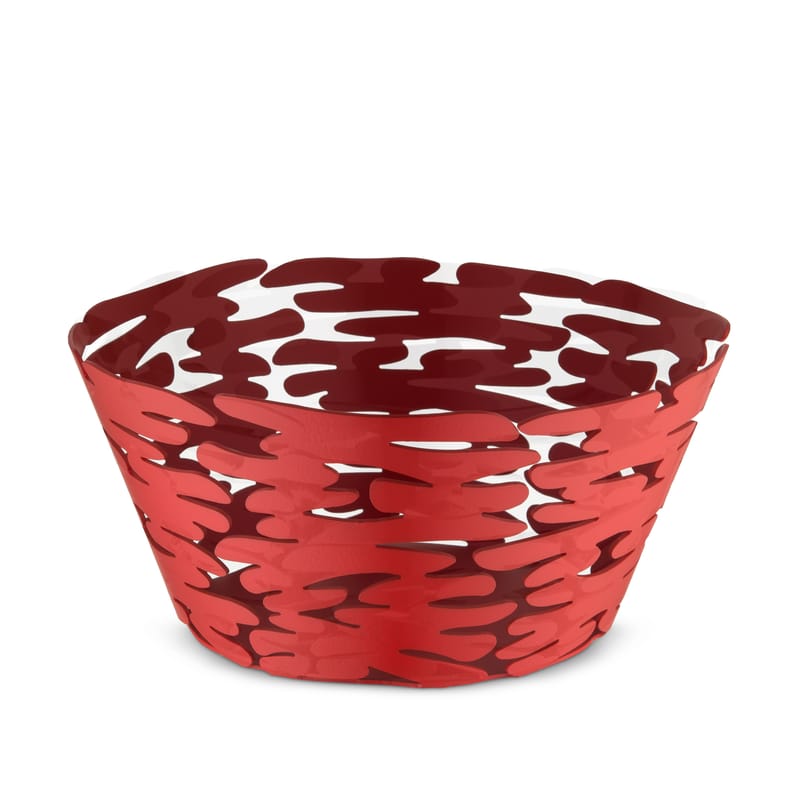 Table et cuisine - Corbeilles, centres de table - Corbeille Barket métal rouge / Ø 21 cm - Alessi - Rouge - Acier verni