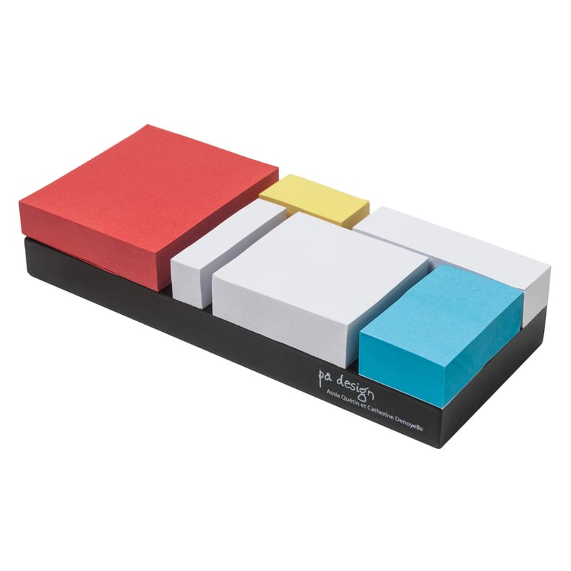 Dekoration - Büro - Haftmarkern Monde Riant papierfaser bunt / Set mit 6 Blöcken - Pa Design - Rot, gelb, blau und weiß - Hartpappe, Papierfaser