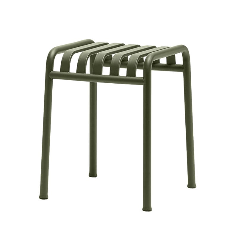 Möbel - Hocker - Hocker Palissade metall grün / H 45 cm - R & E Bouroullec - Hay - Olivgrün - Galvanisch verzinkten Stahl, Peinture époxy