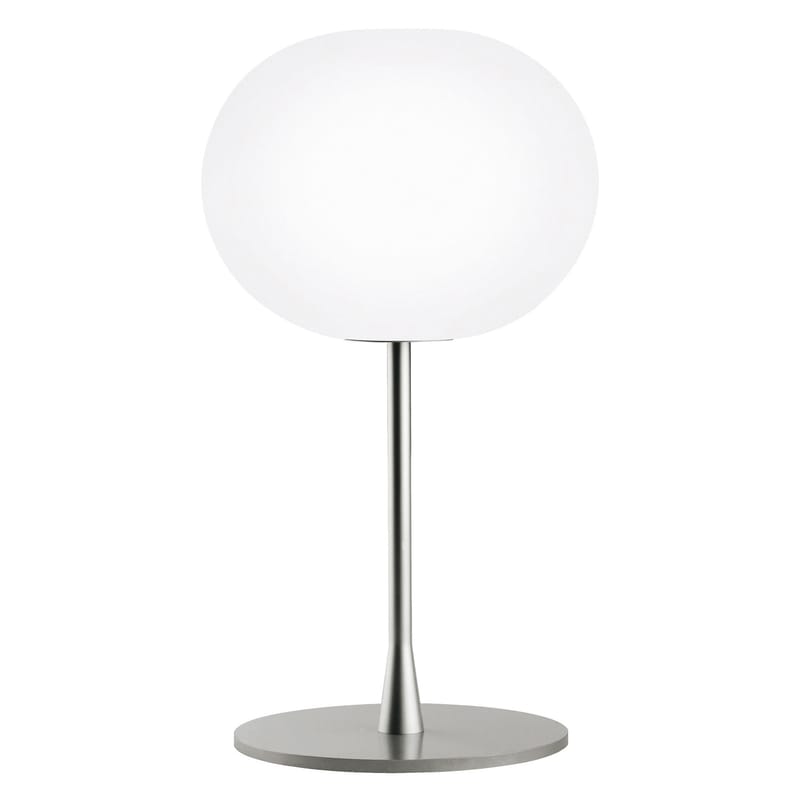 Illuminazione - Lampade da tavolo - Lampada da tavolo Glo-Ball T1 vetro bianco - Flos - Altezza 60 cm - Acciaio, Vetro soffiato a bocca