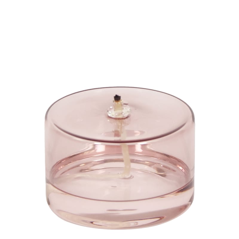 Outdoor - Garden ornaments & Accessories - Olie Oil lamp glass pink / Ø 10 x H 6.5 cm - ENOstudio - Pink / Bass - Borosilicated glass
