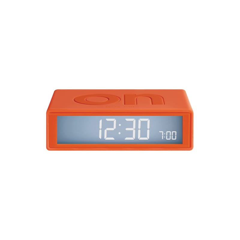 Décoration - High Tech - Réveil LCD Flip + Travel plastique orange / Mini réveil réversible de voyage - Lexon - Orange - ABS, Gomme