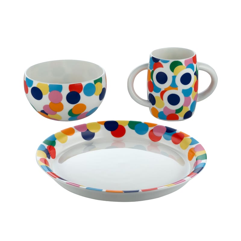Décoration - Pour les enfants - Set vaisselle enfant Proust céramique multicolore - Alessi - Proust / Multicolore - Porcelaine