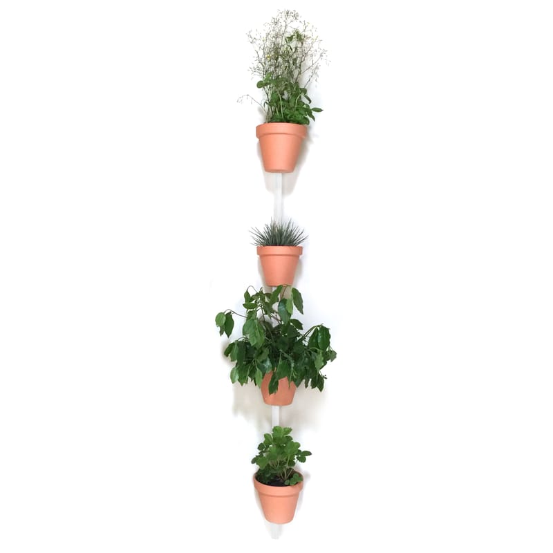 Décoration - Pots et plantes - Support mural XPOT bois blanc / Pour 4 pots de fleurs ou étagères - H 200 cm - Compagnie - Blanc - Chêne massif verni