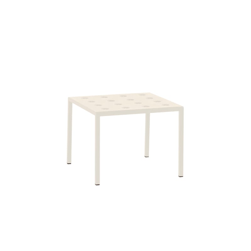Mobilier - Tables basses - Table basse Balcony métal beige / 50 x 51,5 cmx H 39 cm - Bouroullec, 2022 - Hay - Beige craie - Acier peinture poudre