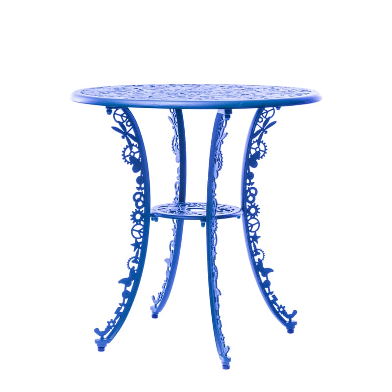 Jardin - Tables de jardin - Table ronde Industry Garden métal bleu / Ø 70 cm - ajouré - Seletti - Bleu ciel - Aluminium
