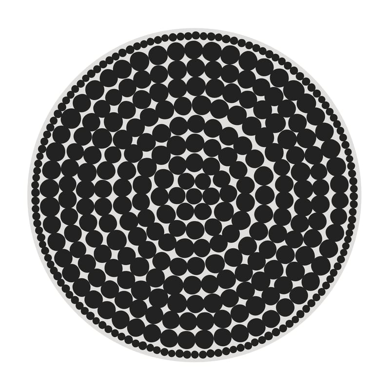 Jardin - Déco et accessoires de jardin - Tapis Black Bombay plastique blanc noir / Ø 145 cm - Vinyle - PÔDEVACHE - Bombey / Noir & blanc - Vinyle