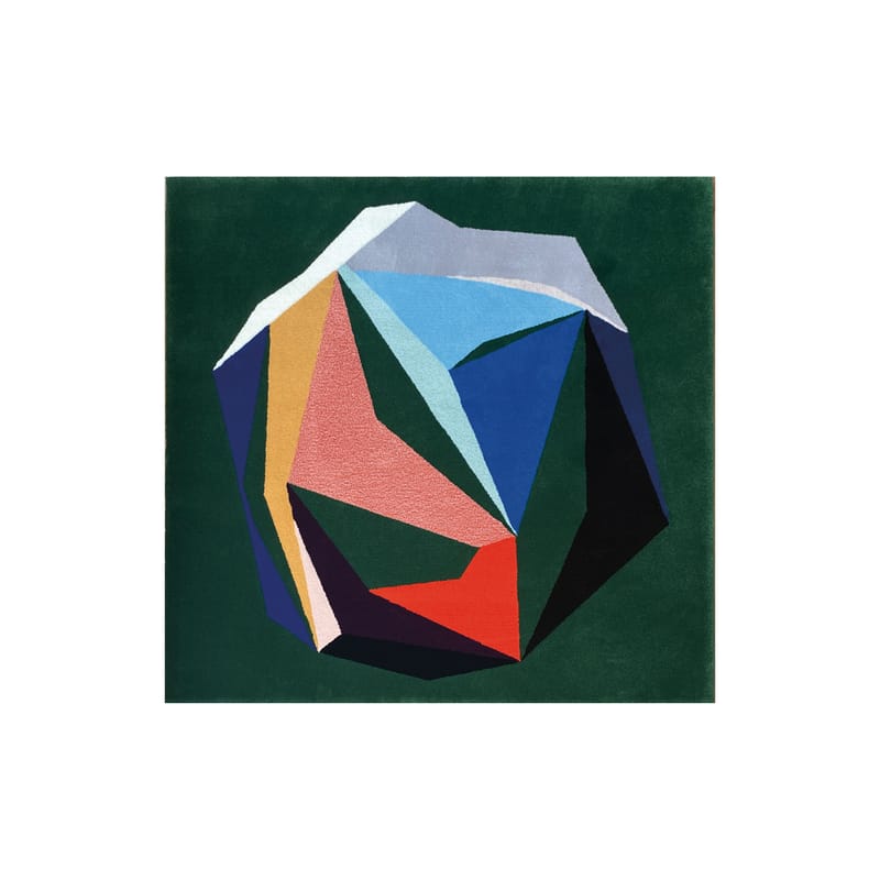 Décoration - Tapis - Tapis Meteoritis  multicolore / 140 x 140 cm - Tufté main - PINTON - Vert & multicolore - Laine, Tencel