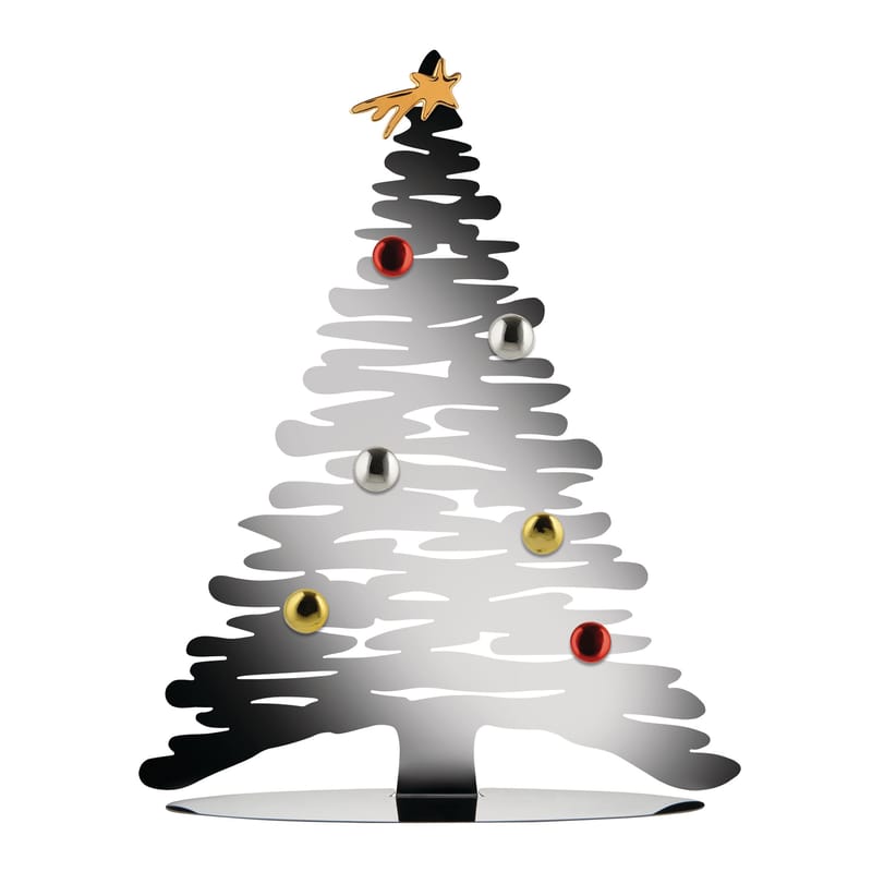 Öko-Design - Lokale Produktion - Weihnachtsdeko Bark Tree metall / Weihnachtsbaum mit farbigen Magneten - H 45 cm - Alessi - Stahl - Porzellan, Stahl