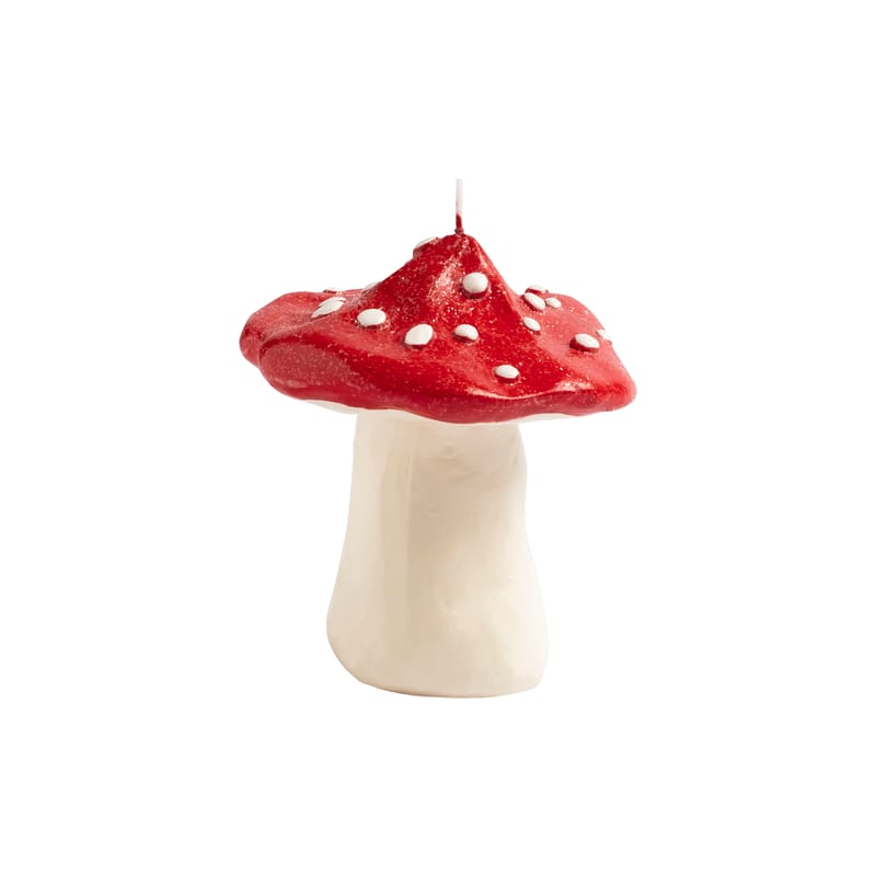 Décoration - Bougeoirs, photophores - Bougie Mushroom cire rouge / Ø 11 x H 13 cm - & klevering - Rouge - Cire