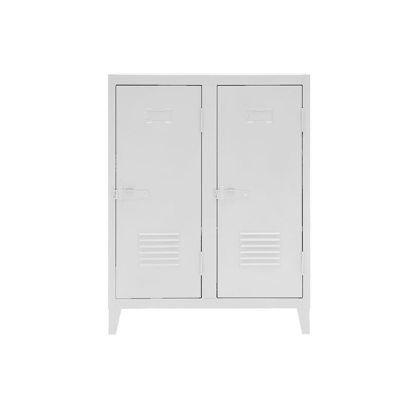 Mobilier - Mobilier Kids - Buffet Vestiaire B2 bas métal blanc / 2 portes - L 80 x H 102 cm - Tolix - Blanc (mat fine texture) - Acier laqué
