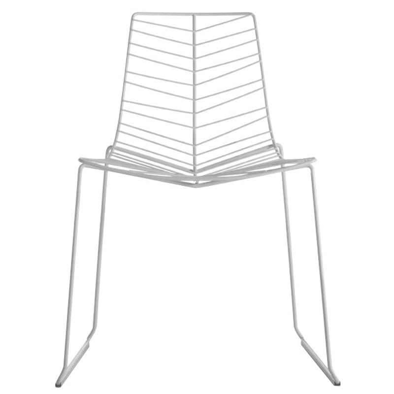 Mobilier - Chaises, fauteuils de salle à manger - Chaise empilable Leaf métal blanc - Arper - Blanc - Acier laqué