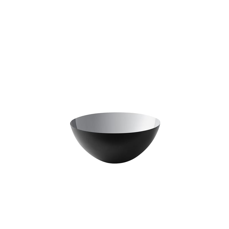 Table et cuisine - Saladiers, coupes et bols - Coupelle Krenit    / 8,4 x H 4 cm - Acier - Normann Copenhagen - Noir / Intérieur argent - Acier émaillé
