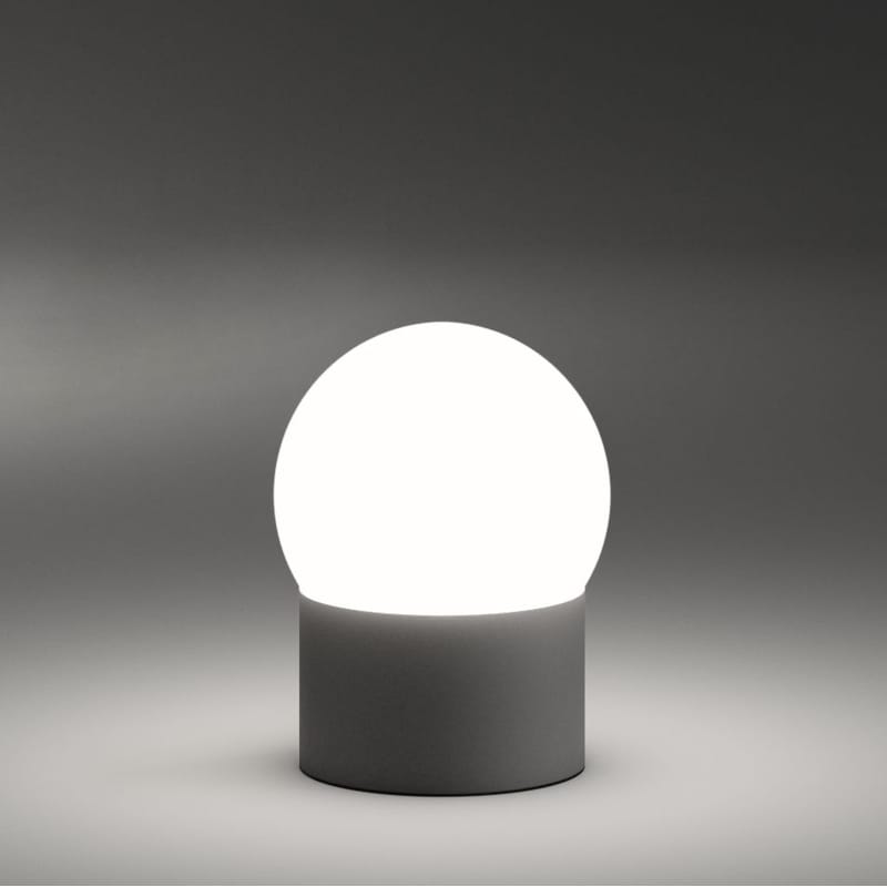 Luminaire - LED - Lampe sans fil rechargeable June LED métal verre blanc marron - Vibia - Marron foncé / Blanc - Aluminium laqué, Verre soufflé