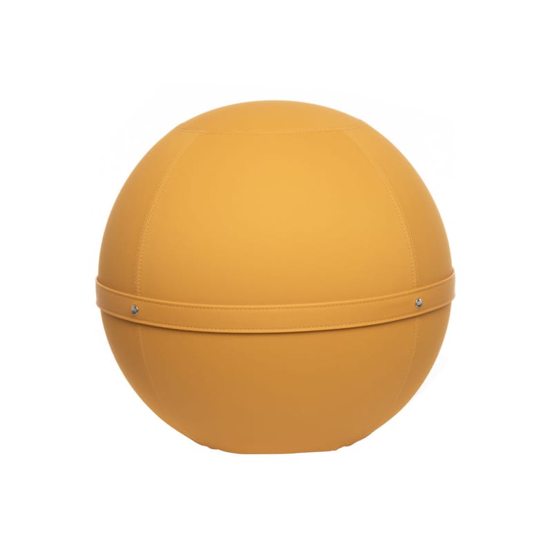 Mobilier - Poufs - Pouf Ballon Outdoor Regular tissu jaune / Siège ergonomique - Pour l\'extérieur - Ø 55 cm - BLOON PARIS - Miel - PVC, Tissu polyester outdoor