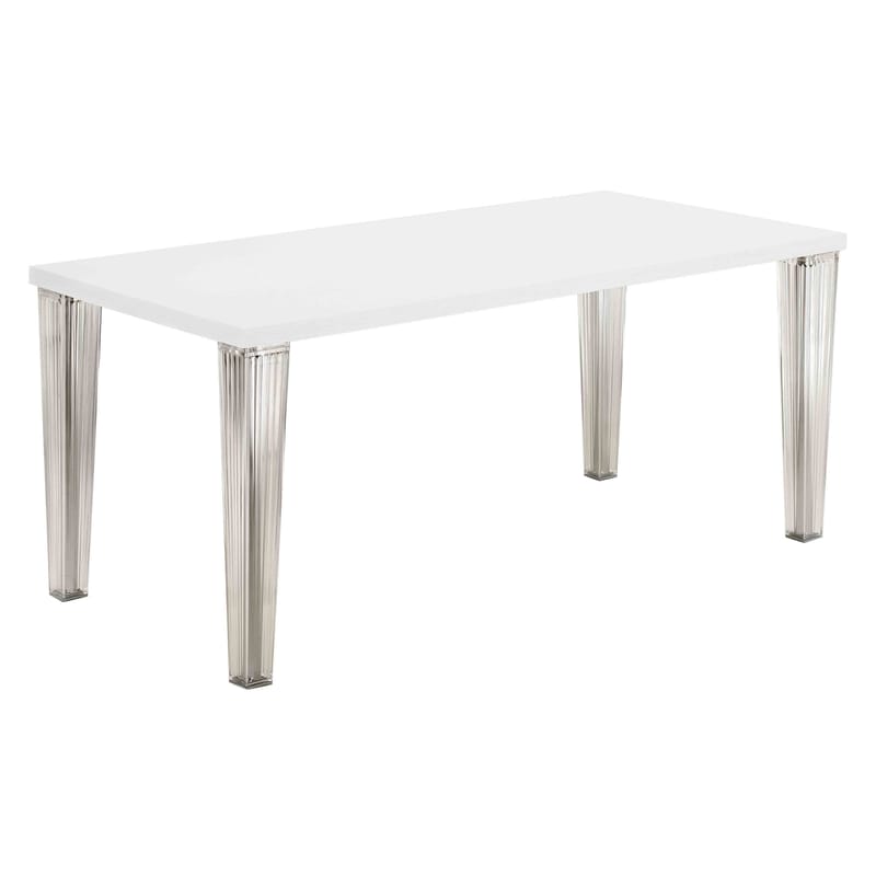 Christmas - Party table - Top Top Rectangular table plastic material white 160 cm - lacquered table top - Kartell - White - Lacquered polyester, Polycarbonate