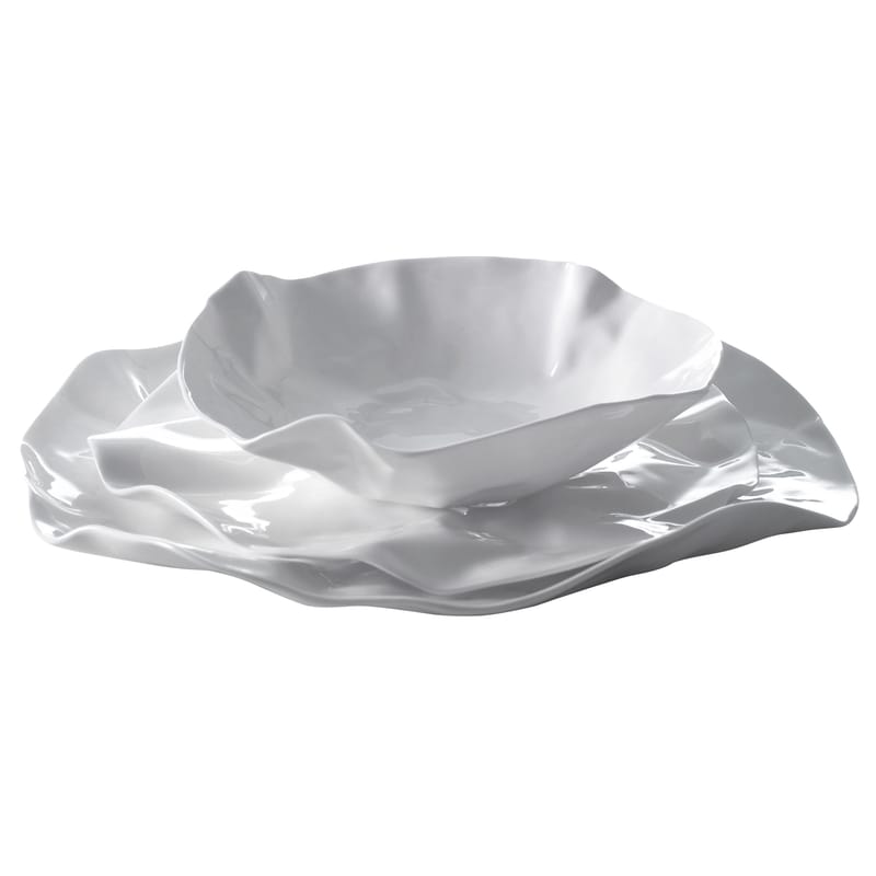 Tableware - Plates - Adelaïde XI Tableware set - 2 plates + 1 bowl by Driade Kosmo - White - Bone china