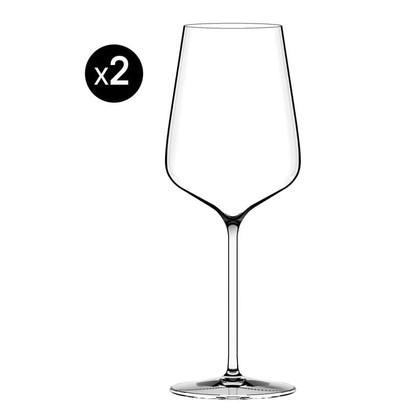 Table et cuisine - Verres  - Verre à vin blanc Etoilé Blanc verre transparent / Lot de 2 - Italesse - Transparent - 55 cl - Verre