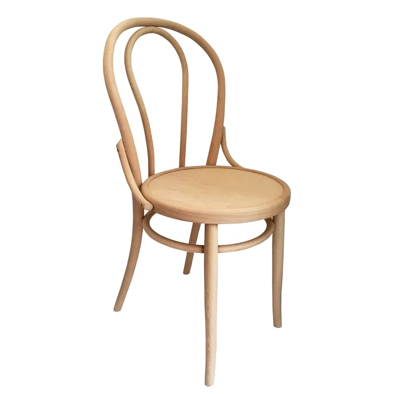 Mobilier - Chaises, fauteuils de salle à manger - Chaise N° 18 bois naturel / Réédition 1876 - Wiener GTV Design - Bois naturel - Contreplaqué de hêtre, Hêtre massif cintré