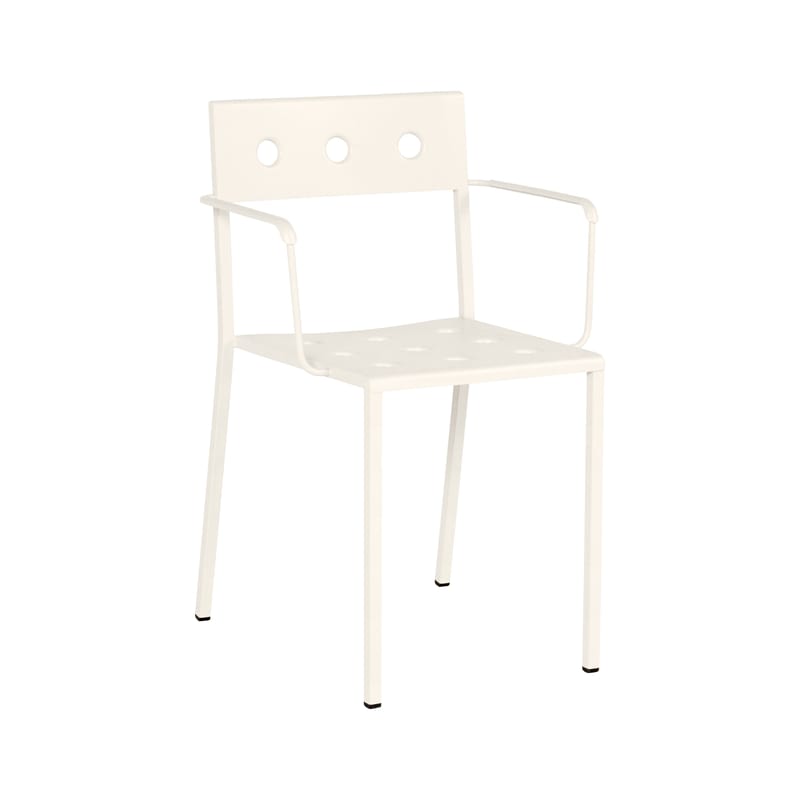 Mobilier - Chaises, fauteuils de salle à manger - Fauteuil empilable Balcony métal beige / Bouroullec, 2022 - Hay - Beige craie - Acier peinture poudre