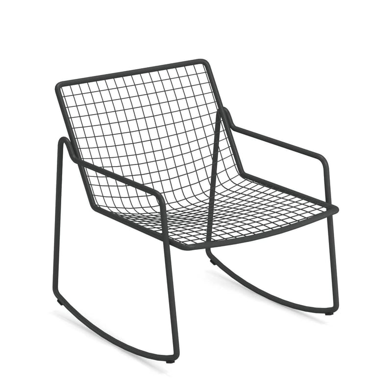 Mobilier - Fauteuils - Rocking chair Rio R50 gris métal - Emu - Fer Ancien - Acier