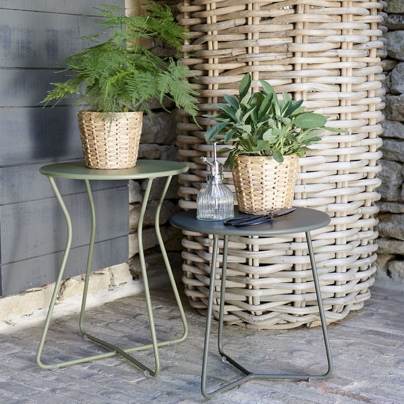 Yellow metal shop outdoor side table