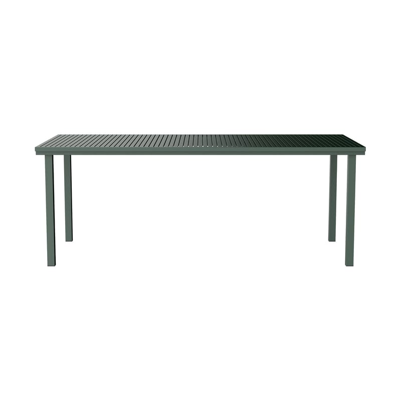 Jardin - Tables de jardin - Table rectangulaire 19 Outdoors métal vert / 200,5 x 90 cm - Aluminium - NINE - Vert - Aluminium thermolaqué