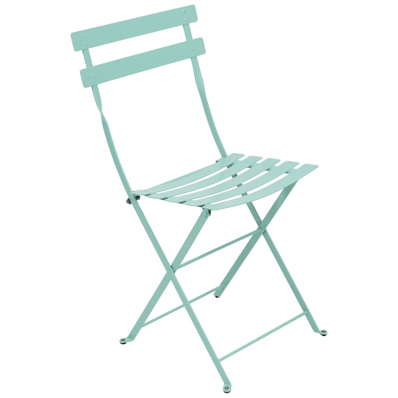 Mobilier - Chaises, fauteuils de salle à manger - Chaise pliante Bistro métal bleu - Fermob - Bleu lagune - Acier laqué